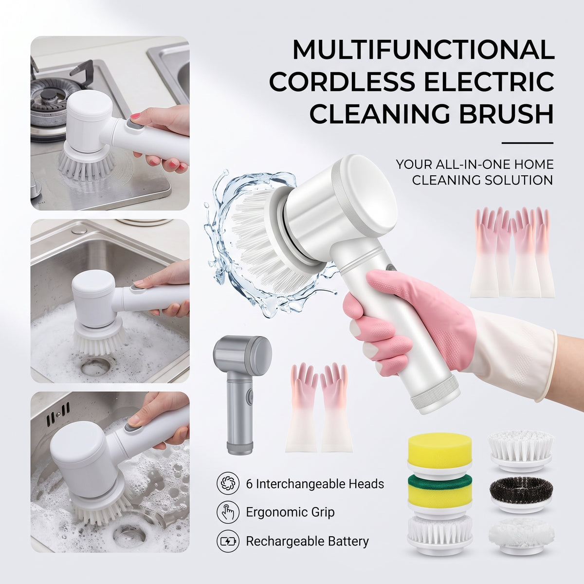 Electric Spin Scrubber Cleaning Brush