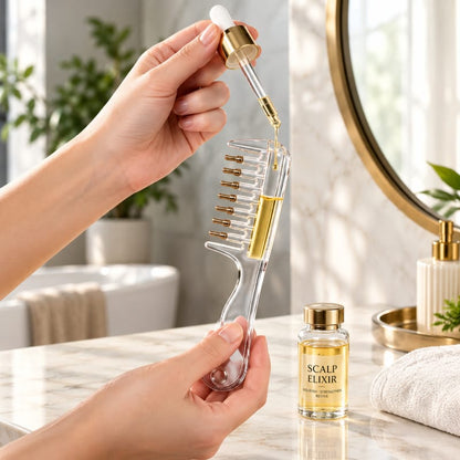 Transparent Scalp Massage Comb Liquid Guide Hair Applicator