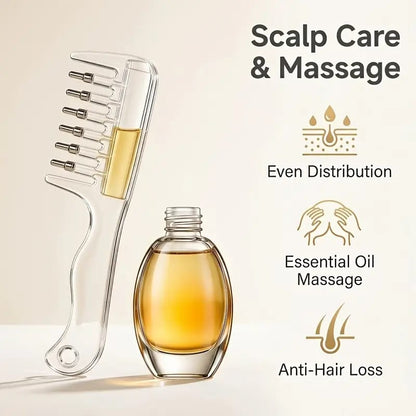 Transparent Scalp Massage Comb Liquid Guide Hair Applicator