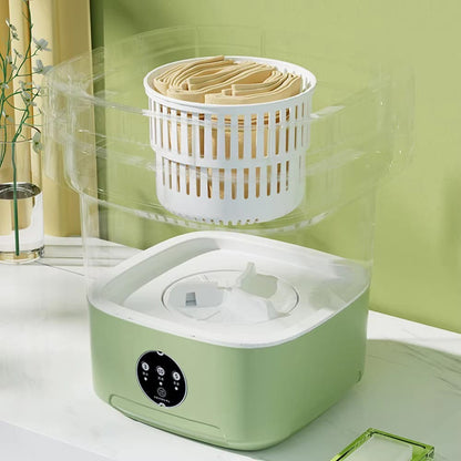 11L Portable Folding Washing Machine with Spin Drayer Bucket