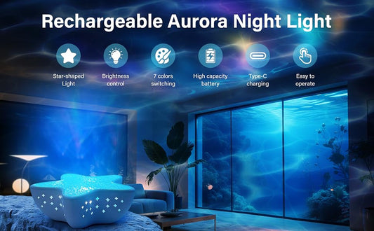 🌊🌟 Starfish Ocean Wave Projector Lamp
